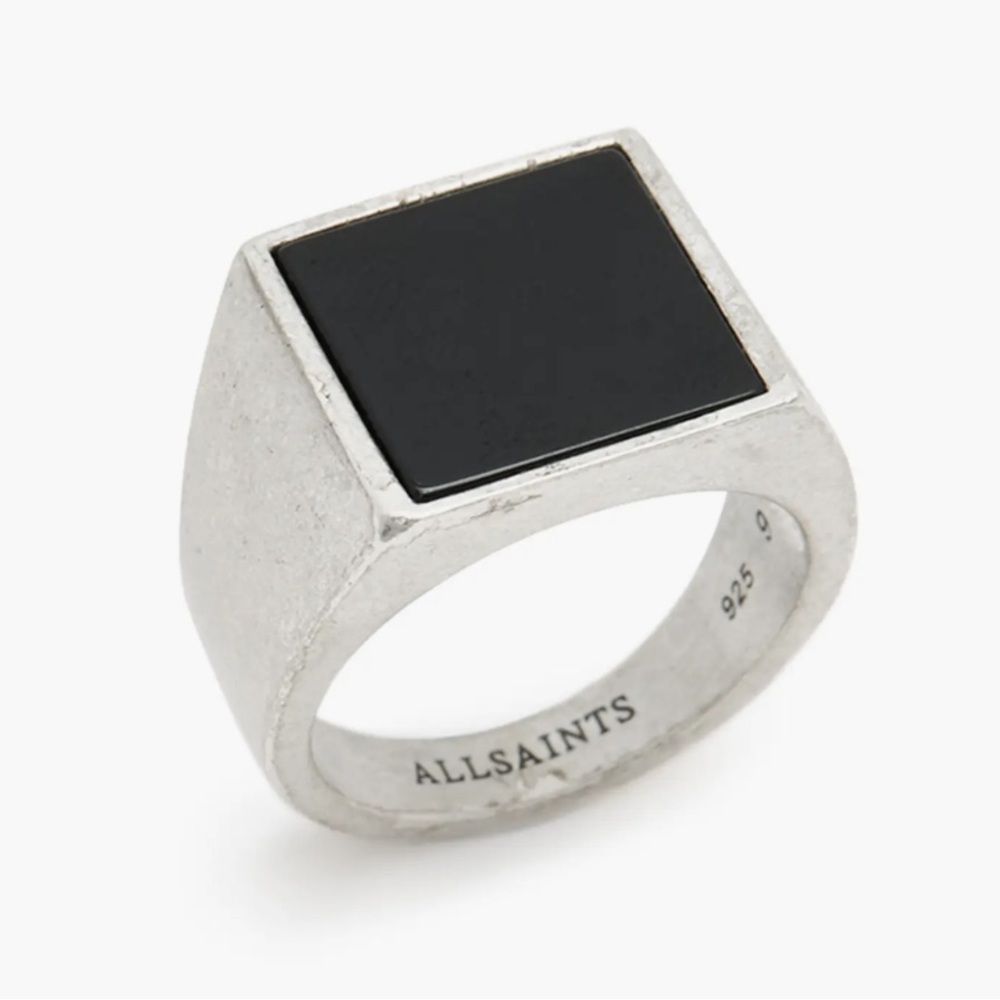 All Saints Men's Black Onyx Signet Ring
AllSaints Sterling Silver Size 8 NWOT